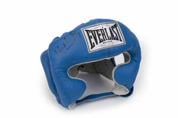 EVANDER HOLYFIELD OWNED & SIGNED EVERLAST HEADGEAR