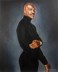 EVANDER HOLYFIELD LARGE PORTRAIT PAINTING