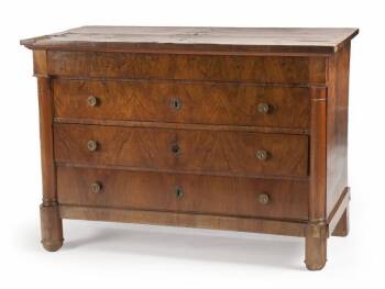 EVANDER HOLYFIELD EMPIRE MAHOGANY CHEST OF DRAWERS