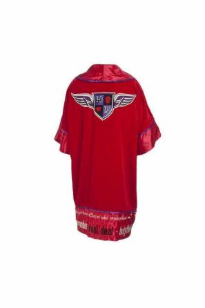 EVANDER HOLYFIELD VS. HASIM RAHMAN FIGHT WORN ROBE