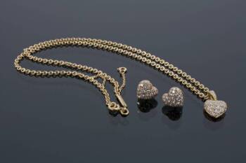 SET OF CARTIER DIAMOND HEART JEWELRY