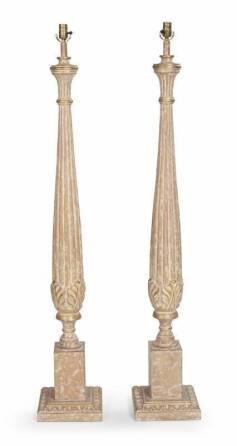 EVANDER HOLYFIELD PAIR OF EMPIRE STYLE FLOOR LAMPS