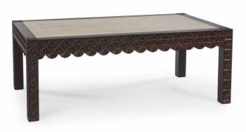 EVANDER HOLYFIELD MARBLE TOP COFFEE TABLE