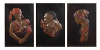 EVANDER HOLYFIELD OWNED AFRICAN ARTWORK