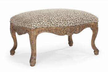 EVANDER HOLYFIELD KREISS ROCOCO STYLE LEOPARD PRINT OTTOMAN