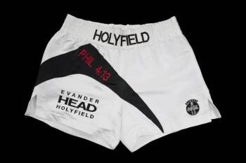 EVANDER HOLYFIELD VS. RAY MERCER FIGHT WORN TRUNKS