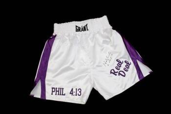 EVANDER HOLYFIELD VS. BOBBY CZYZ FIGHT WORN TRUNKS