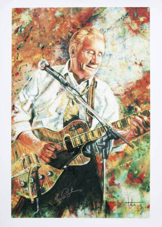 LES PAUL SIGNED "THE FOUNDER" PRINT