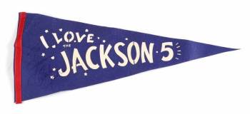 MICHAEL JACKSON SIGNED JACKSON 5 PENNANT