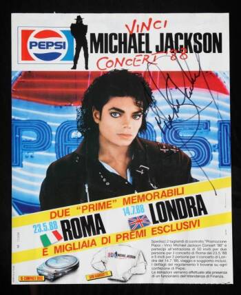 MICHAEL JACKSON SIGNED ITALIAN PROMOTIONAL POSTER