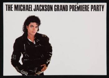 MICHAEL JACKSON SIGNED PREMIERE PARTY INVITATION