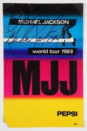 MICHAEL JACKSON SIGNED PROMOTIONAL SIGN