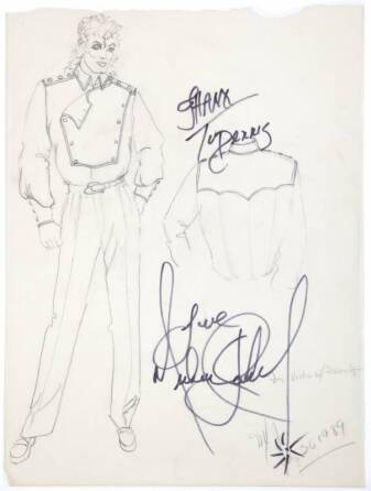 MICHAEL JACKSON SIGNED COSTUME SKETCH