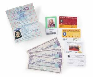 BRITTANY MURPHY PASSPORT, CARDS, AND CHECKS