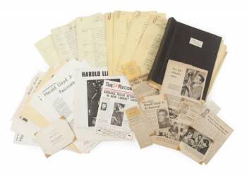 HAROLD LLOYD SCRIPTS, CORRESPONDENCES, AND PRESS CLIPPINGS