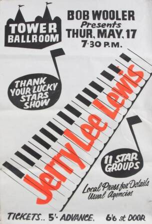 JERRY LEE LEWIS CONCERT POSTER •