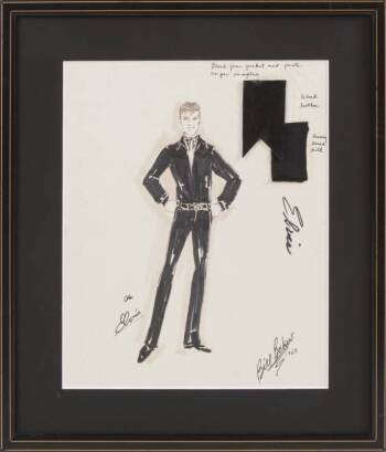 ELVIS PRESLEY SIGNED COSTUME SKETCH