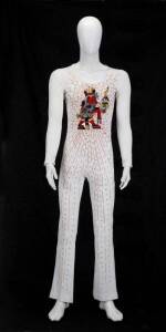 DAVID CASSIDY STAGE WORN WHITE JUMPSUIT WITH AZTEC FIGURE