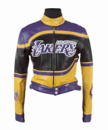 BETTE MIDLER LEATHER JEFF HAMILTON LAKERS JACKET •