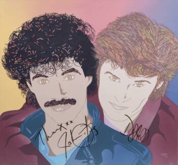 DARYL HALL AND JOHN OATES SIGNED CLAYTON LEFEVRE PAINTING