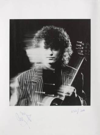JIMMY PAGE SIGNED PRINT •