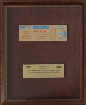 PINK FLOYD MADISON SQUARE GARDEN AWARD