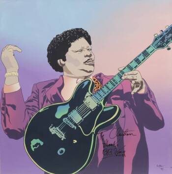 B.B. KING SIGNED CLAYTON LEFEVRE PAINTING