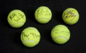TENNIS CHAMPIONS SIGNED TENNIS BALL GROUP