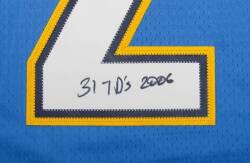 LaDAINIAN TOMLINSON SIGNED 2006 JERSEY AND MINI HELMET - 3