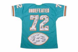 MIAMI DOLPHINS 1972 TEAM SIGNED "UNDEFEATED" JERSEY