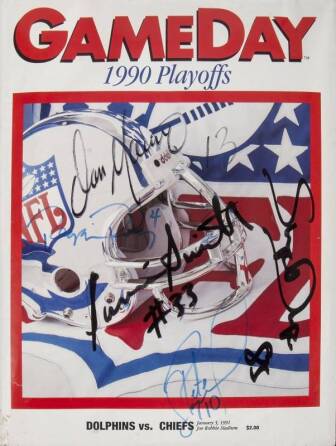 1990 MIAMI DOLPHINS SIGNED PLAYOFF PROGRAM