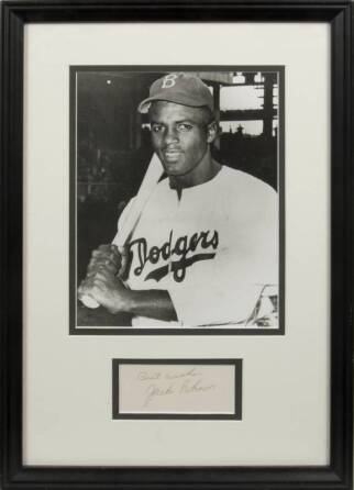 JACKIE ROBINSON SIGNED INDEX CARD