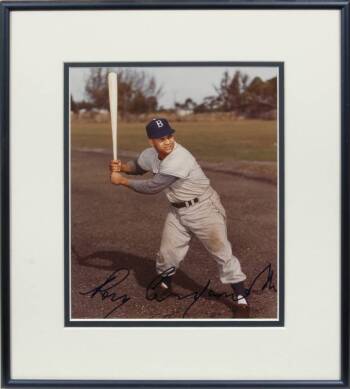 ROY CAMPANELLA 1949 BOWMAN ROOKIE CARD AND SIGNED PHOTOGRAPH