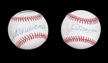 JOE DIMAGGIO AND TED WILLIAMS SIGNED BASEBALLS