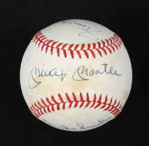 MANTLE, MAYS AND SNIDER SIGNED BASEBALL