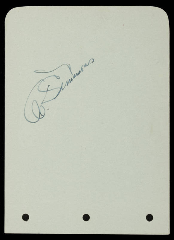 AL SIMMONS SIGNED PAPER