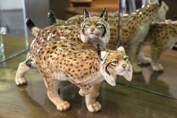 HUTSCHENREUTHER PORCELAIN BOBCATS