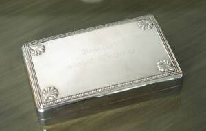 TWO DOLORES HOPE SILVERPLATED PLAYING CARD BOXES