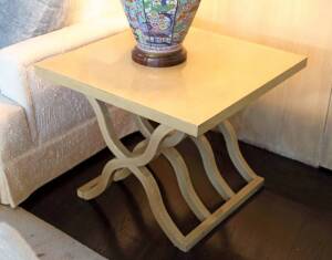 PAIR OF LACQUERED WOOD END TABLES