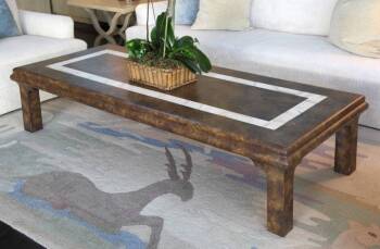 FAUX FINISH WOOD COFFEE TABLE