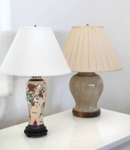 TWO ASIAN STYLE TABLE LAMPS