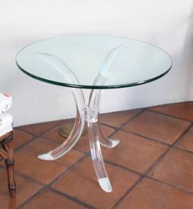 ACRYLIC AND GLASS ACCENT TABLE