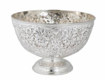 EDWARDIAN STERLING PUNCH BOWL