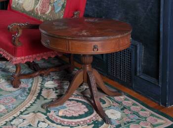 TWO 20TH CENTURY DRUM TABLES