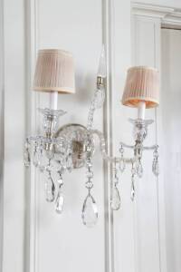 SET OF FOUR CRYSTAL WALL SCONCES