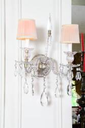 SET OF FOUR CRYSTAL WALL SCONCES - 2