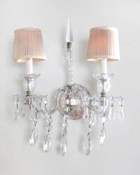 SET OF FOUR CRYSTAL WALL SCONCES - 4