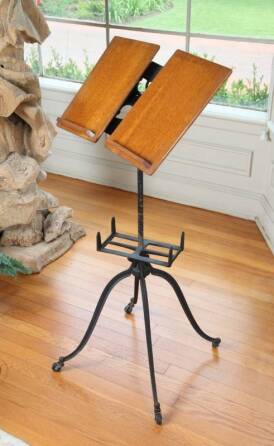 SHEET MUSIC CABINET AND EDWARDIAN MUSIC STAND
