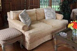 PAIR OF UPHOLSTERED LOVESEAT SOFAS - 2