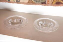 PAIR OF LALIQUE CLEAR AND FROSTED CANDLEHOLDERS